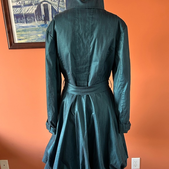 SAMUEL DONG dark jade green belted trench coat - Picture 11 of 12